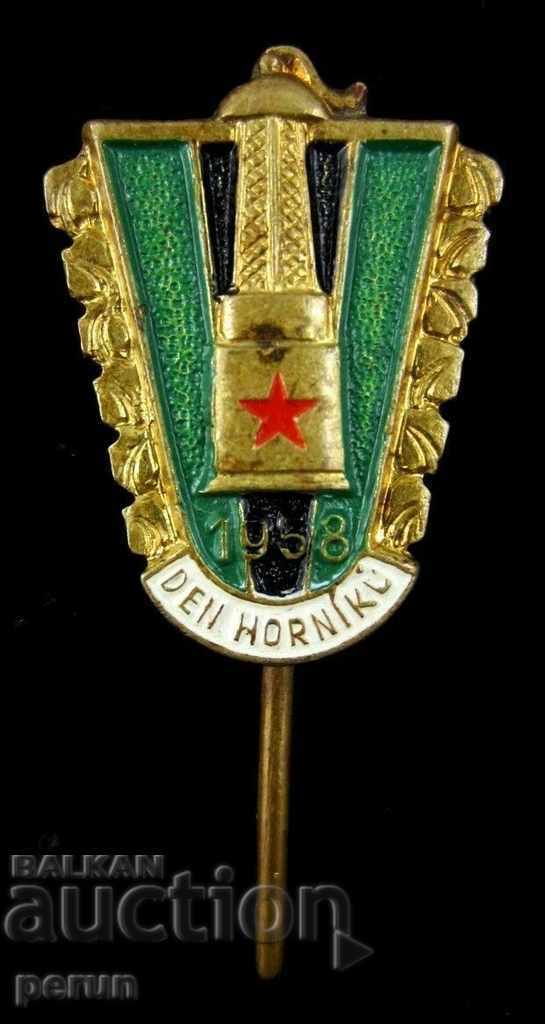 CZECH REPUBLIC-CZECHOSLOVAKIA-1958-MINOR'S DAY-MINOR OLD BADGE with price 8.00 BGN | € 4.09