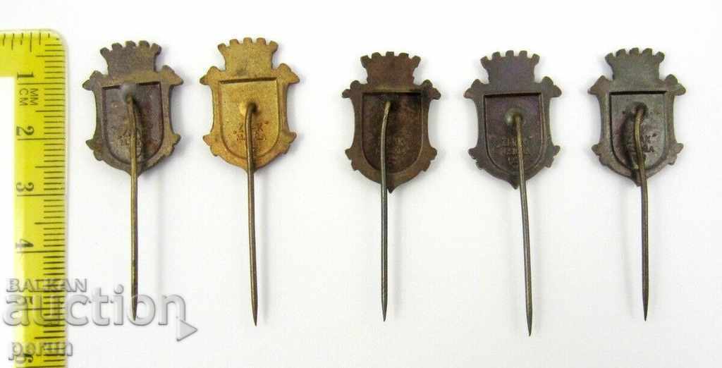 Auction CZECH REPUBLIC-CZECHOSLOVAKIA-COAT OF ARMS-OLD COAT BADGES-LOT OF 5 BADGES Auction CZECH REPUBLIC-CZECHOSLOVAKIA-COAT OF ARMS-OLD COAT BADGES-LOT OF 5 BADGES