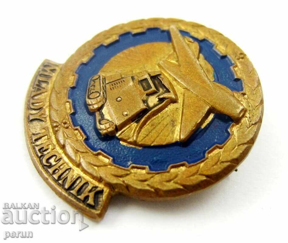 Auction OLD BADGE-EMAIL-CZECHOSLOVAKIA-YOUNG TECHNICIAN-BRONZE Auction OLD BADGE-EMAIL-CZECHOSLOVAKIA-YOUNG TECHNICIAN-BRONZE