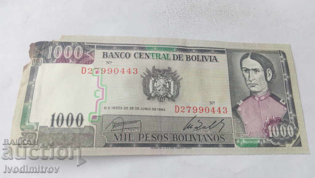 Боливия 1000 боливанос 1982