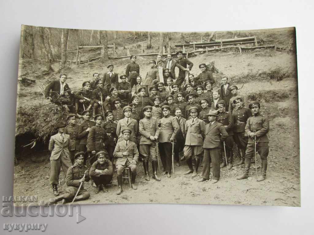 Стара старинна снимка на военни от Царство България