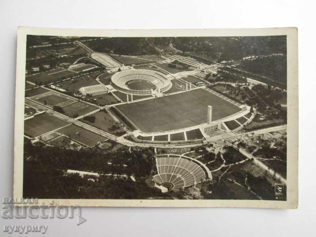Old photo postcard stadium Olympic Games Berlin 1936