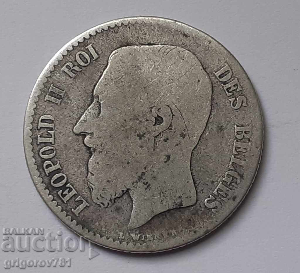 1 franc argint Belgia 1869 - monedă de argint