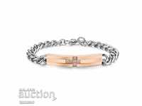 Stylish stainless steel bracelet with topaz