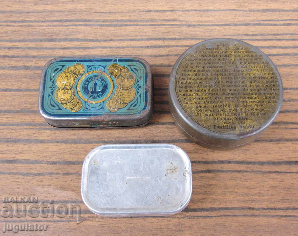 lot of old medical metal tin pill boxes - 5 lot of old medical metal tin pill boxes - 5