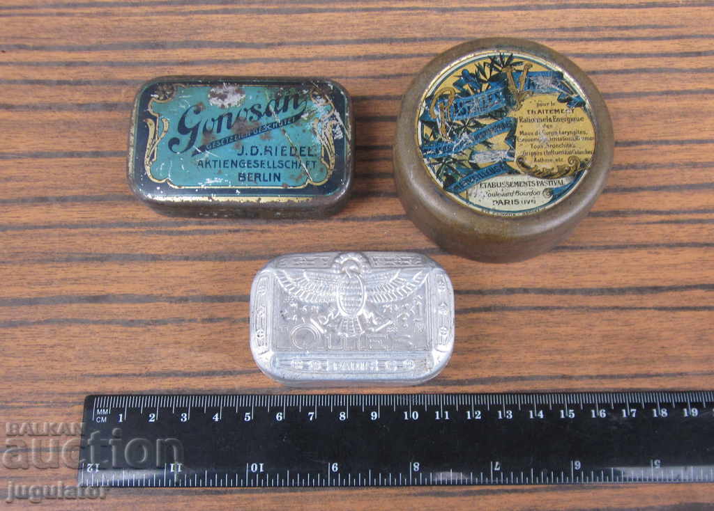 lot of old medical metal tin pill boxes - 7 lot of old medical metal tin pill boxes - 7