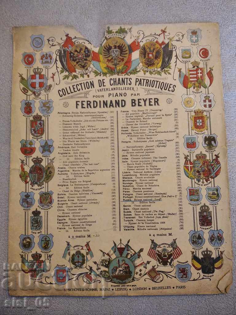 pian imnul național al Rusiei, partituri, document
