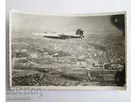 Стара САМОЛЕТНА снимка летящ боен самолет Царство България
