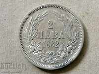Coin BGN 2 1882 Principality of Bulgaria silver