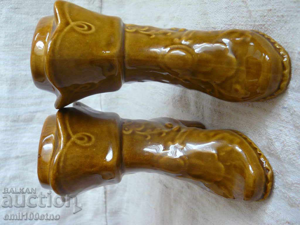 Φιγούρες - βάζα Ένα ζευγάρι μπότες - μπότες από πορσελάνη - 5