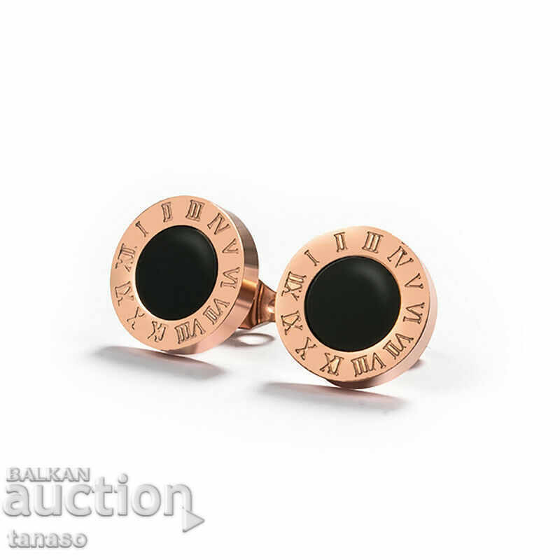 Cercei din oțel inoxidabil și cuarț negru