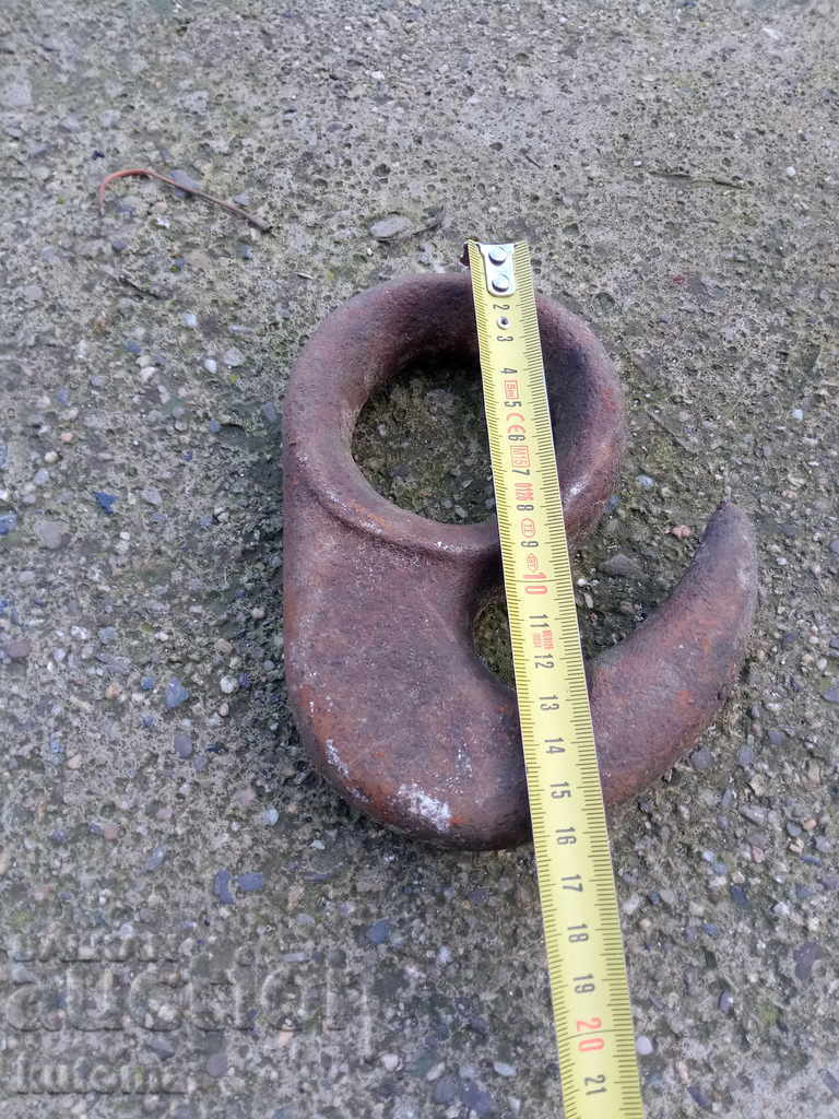 Old massive iron hook with price 34.99 BGN | € 17.89 Old massive iron hook with price 34.99 BGN | € 17.89