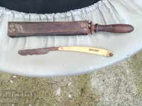 Barber strop sharpener for razor and Solingen razor