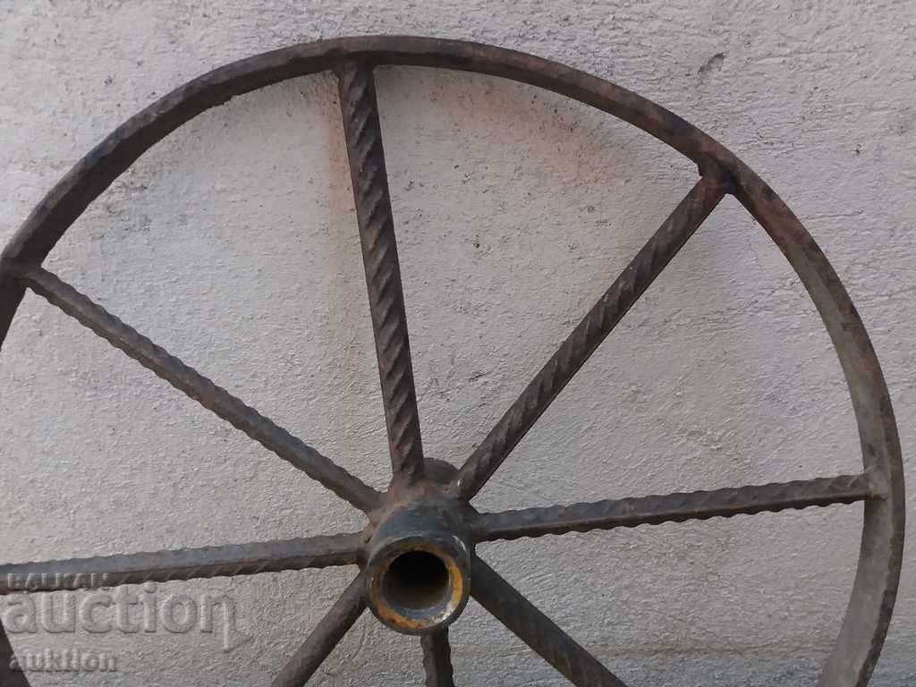 Auction MASSIVE FORGED WHEEL FROM A TROLLEY, FYTON, TWO WHEEL Auction MASSIVE FORGED WHEEL FROM A TROLLEY, FYTON, TWO WHEEL