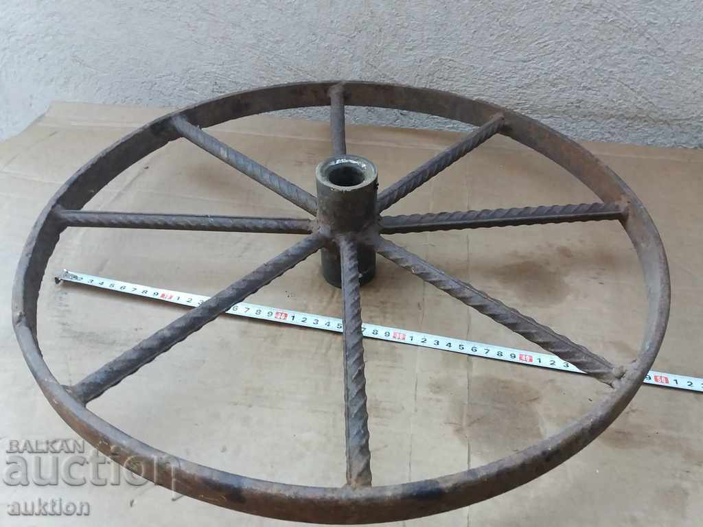 MASSIVE FORGED WHEEL FROM A TROLLEY, FYTON, TWO WHEEL - 7 MASSIVE FORGED WHEEL FROM A TROLLEY, FYTON, TWO WHEEL - 7