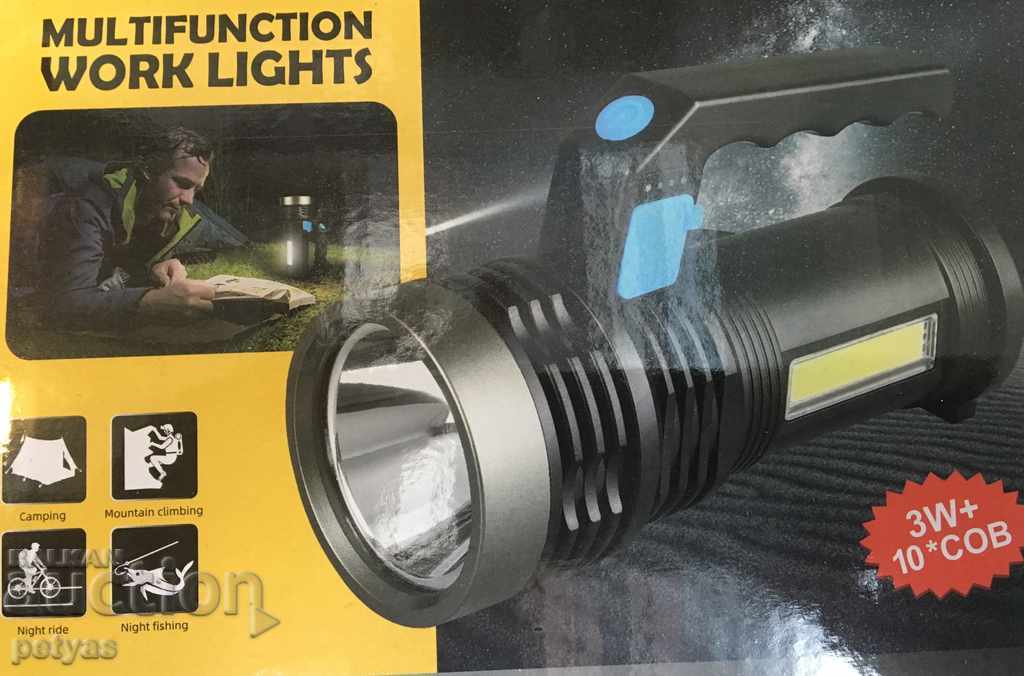 Delivery of Lightweight rechargeable CREE floodlight + COB lighting Delivery of Lightweight rechargeable CREE floodlight + COB lighting