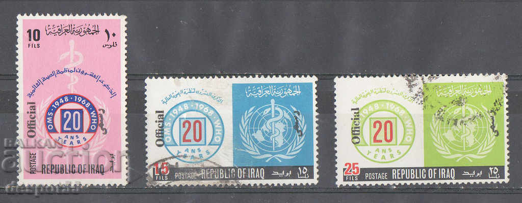 1971. Irak. OMS - timbre poștale irakiene din 1968.