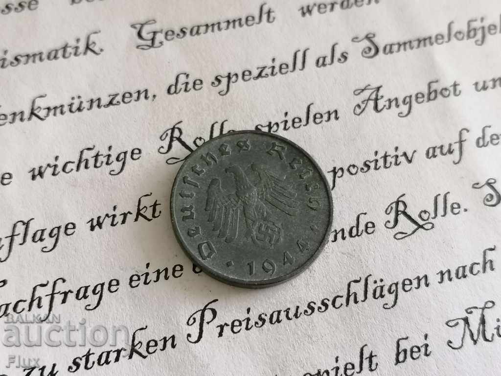 Monedă Reich - Germania - 10 pfennigs 1944; Seria D.