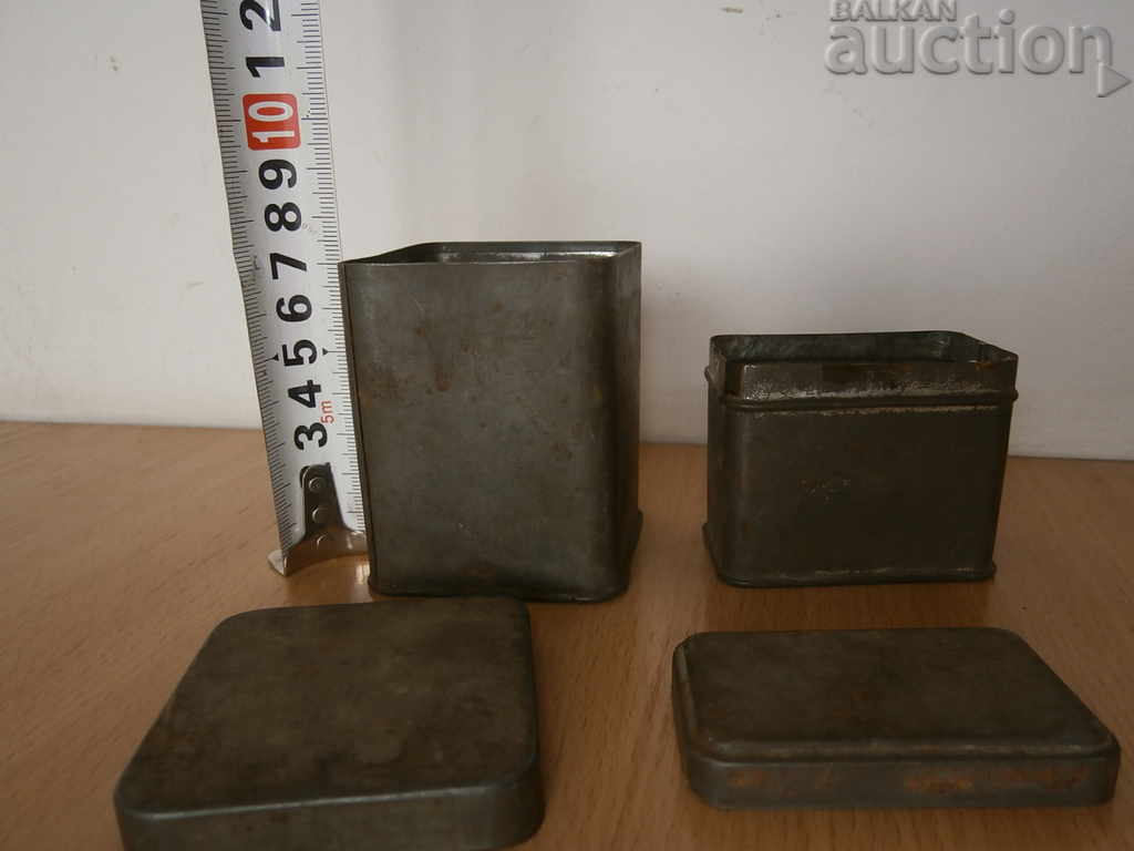 antique metal boxes lot - 5 antique metal boxes lot - 5