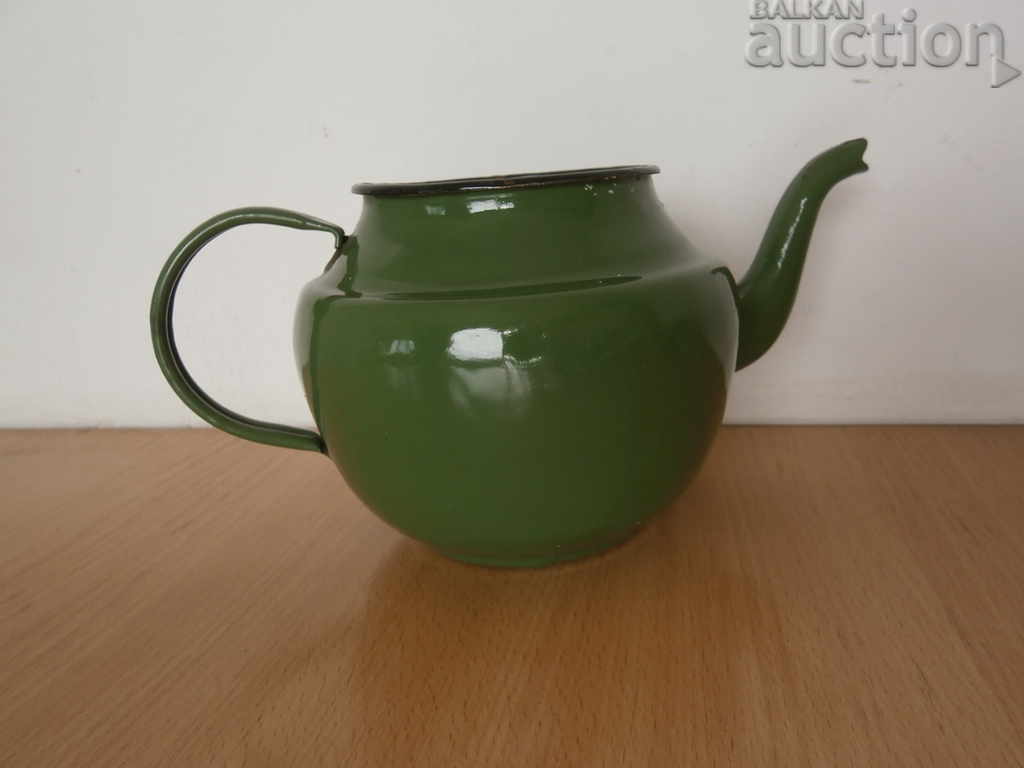 Oborishte 1957 retro vintage enameled teapot with price 21.00 BGN | € 10.74 Oborishte 1957 retro vintage enameled teapot with price 21.00 BGN | € 10.74