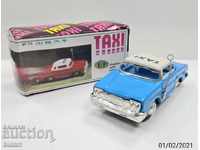 OLD CHINA MECHANICAL TOY NEW WITH BOX MF 713 CAR TAXI
