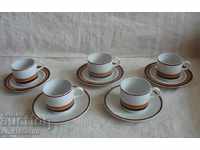 Set of 5 porcelain coffee cups Maastrcht Mosa Netherlands
