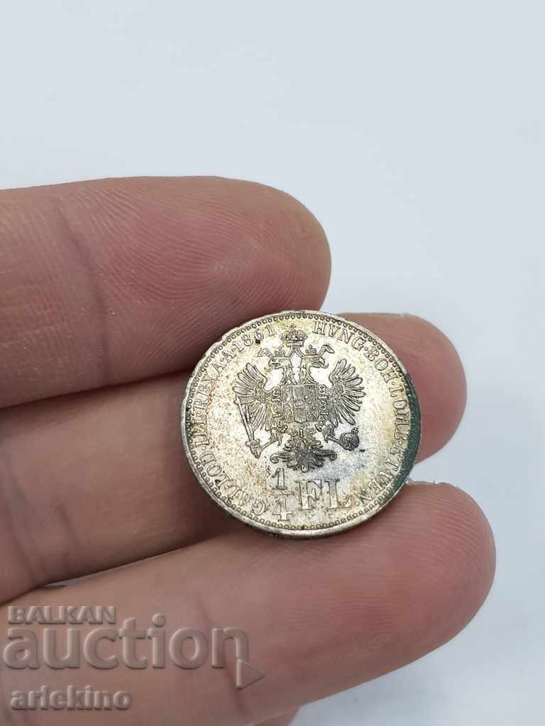 Delivery of Rare Austrian silver coin 1/4 FL 1861 UNC Delivery of Rare Austrian silver coin 1/4 FL 1861 UNC