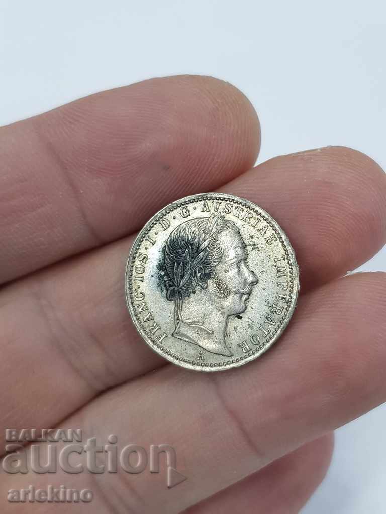 Rare Austrian silver coin 1/4 FL 1861 UNC - 6 Rare Austrian silver coin 1/4 FL 1861 UNC - 6