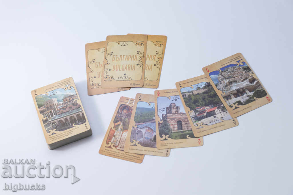 Playing cards with Bulgarian churches and monasteries