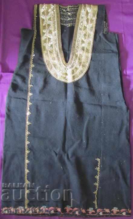 Costum pentru femei de artă populară din secolul al XIX-lea, costum de beteală de aur și paiete