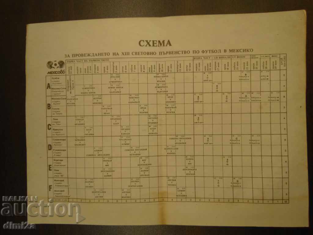 Mexico 1986 World Cup soccer program with price 10.00 BGN | € 5.11 Mexico 1986 World Cup soccer program with price 10.00 BGN | € 5.11