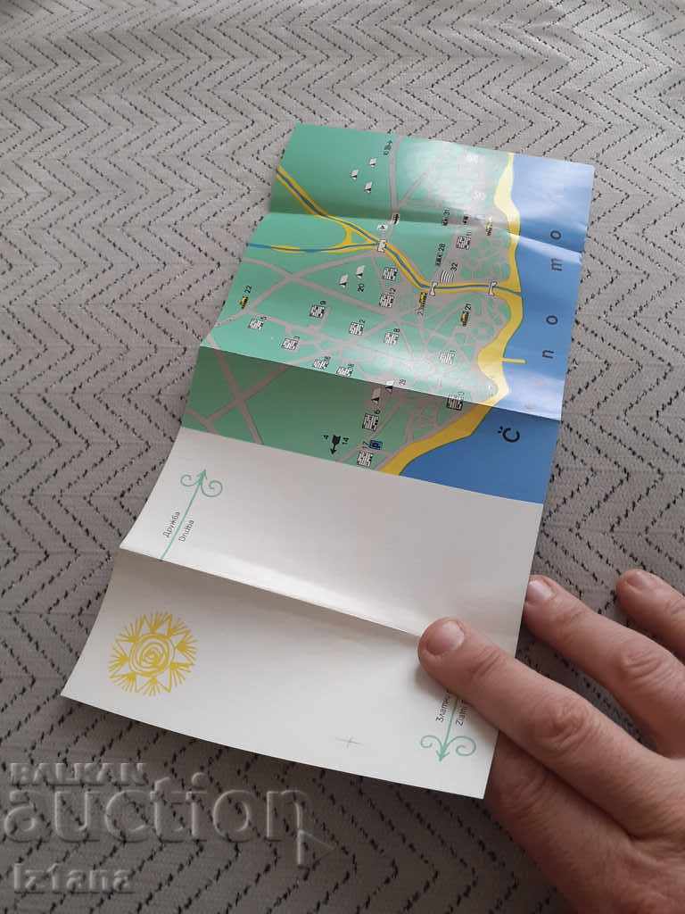 Delivery of Old brochure, map Golden Sands beach, Druzhba beach Delivery of Old brochure, map Golden Sands beach, Druzhba beach