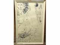 1472 Atanas Neykov graphics The Girl and the Clown 12/35 Signed