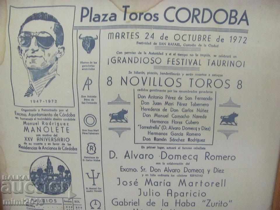 Auction 1972 Bullfighting program in Palma de Mallorca Auction 1972 Bullfighting program in Palma de Mallorca