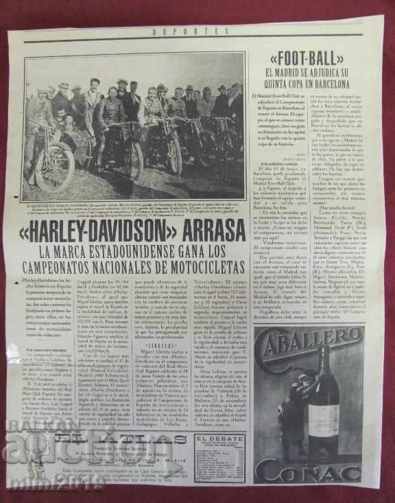 Delivery of 1917-1918. Page from Harley Davidson Competition Journal Delivery of 1917-1918. Page from Harley Davidson Competition Journal