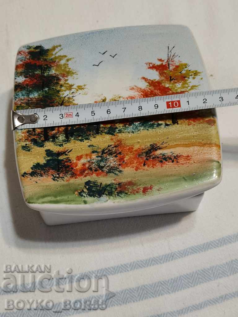 Cutie de bijuterii din porțelan antic rusesc original - 6