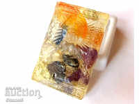 BUDDHA TILE WITH BUILT-IN NATURAL PRECIOUS STONES (390)