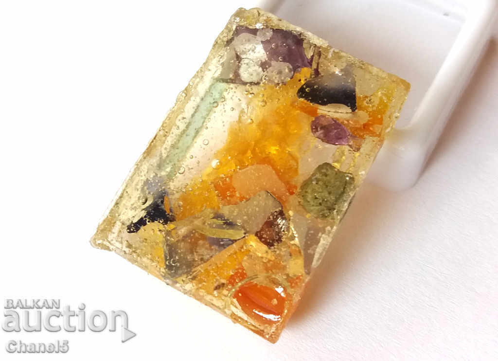 Auction  BUDDHA TILE WITH BUILT-IN NATURAL PRECIOUS STONES (391)