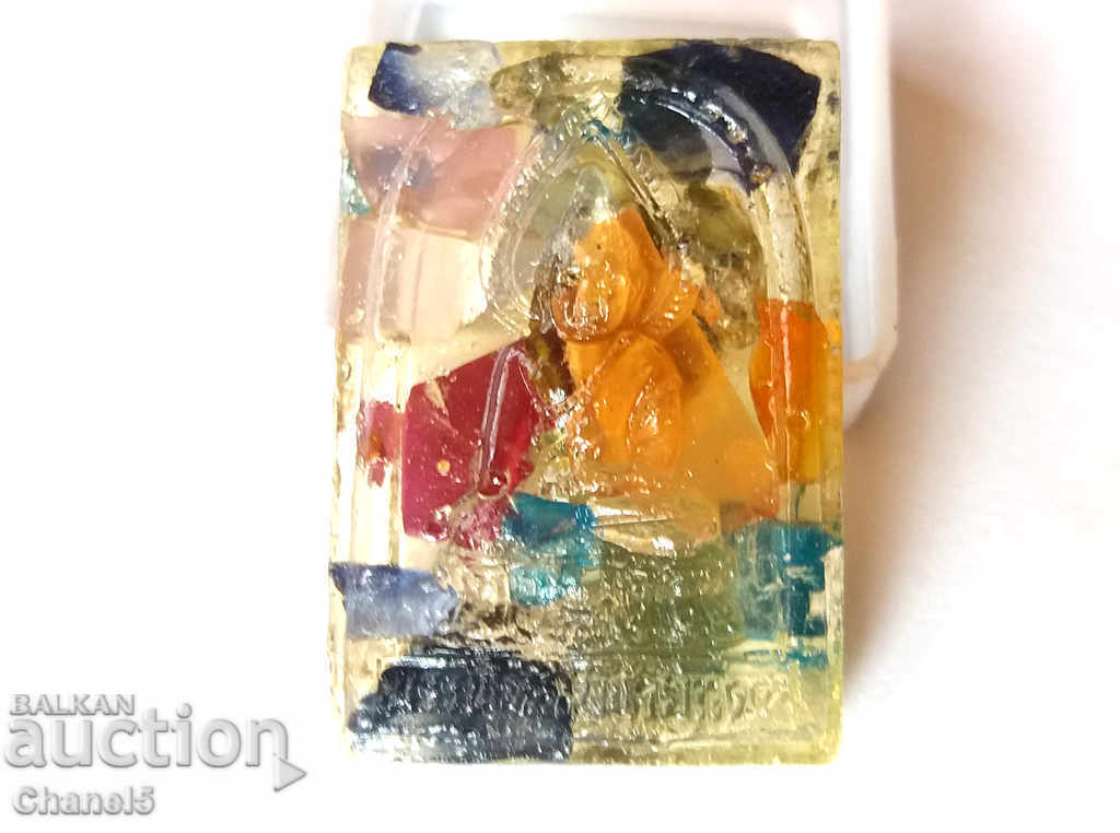 BUDDHA TILE WITH BUILT-IN NATURAL PRECIOUS STONES (394)