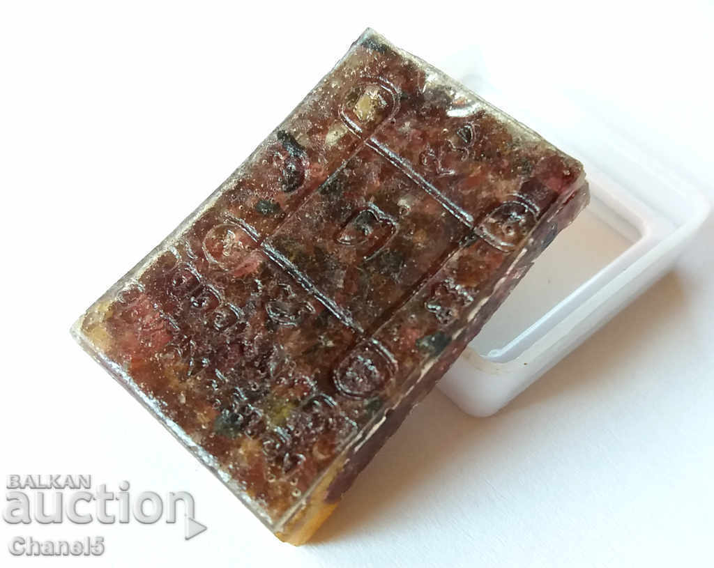 BUDDHA TILE WITH BUILT-IN NATURAL RUBY (397) - 6 BUDDHA TILE WITH BUILT-IN NATURAL RUBY (397) - 6