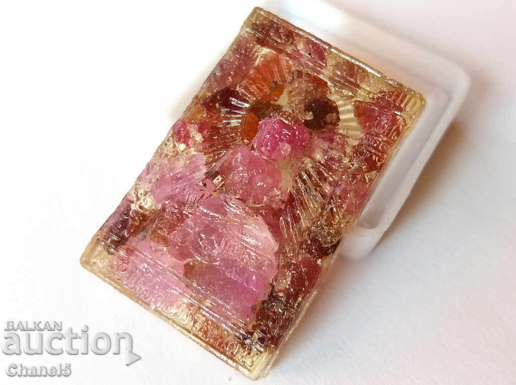 BUDDHA TILE WITH BUILT-IN NATURAL RUBY (398)