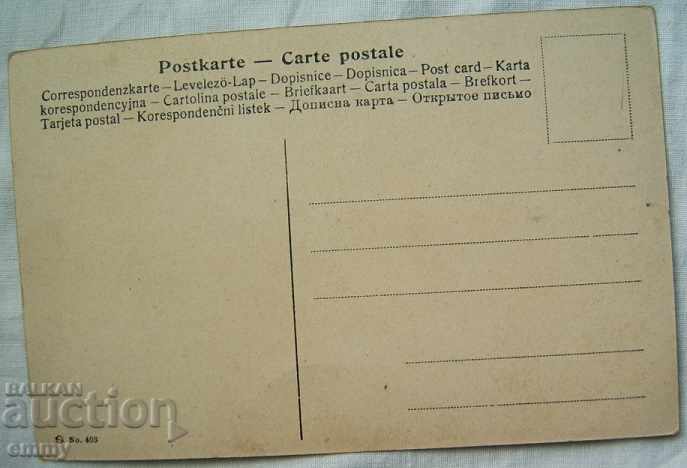 Auction Postcard card girl with hat and flowers Auction Postcard card girl with hat and flowers