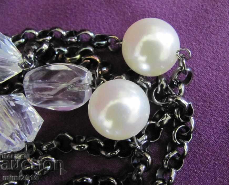 80's Vintich Women's Metal and Plexiglas Necklace - 5 80's Vintich Women's Metal and Plexiglas Necklace - 5