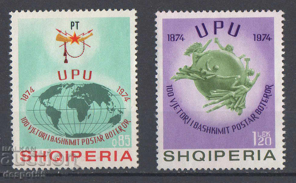 1974. Albania. 100 de ani de U.P.U.