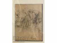 Nikola Dimitrov 1939 grafică “Secerătoare”