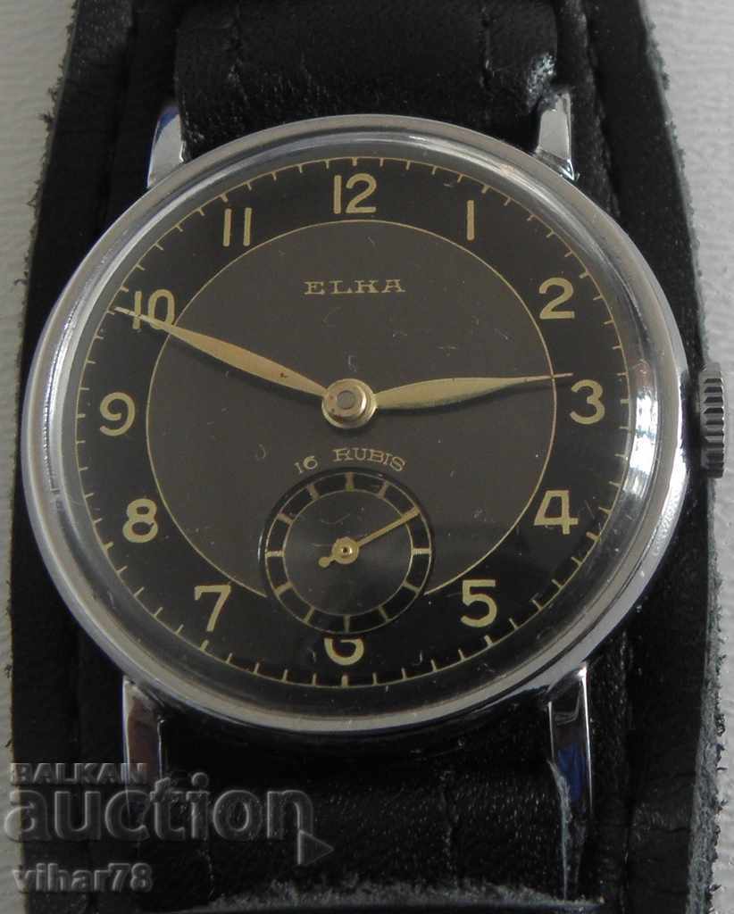 Licitație CEAS MILITAR BĂRBĂTESC - ELKA - CA NOU - 1930 Licitație CEAS MILITAR BĂRBĂTESC - ELKA - CA NOU - 1930