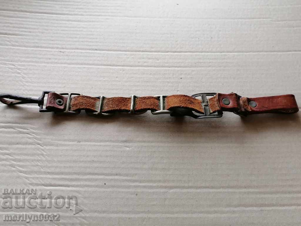 Curea pentru suport din piele de sabie bulgară din tablă de șah WW1 WW2 - 5