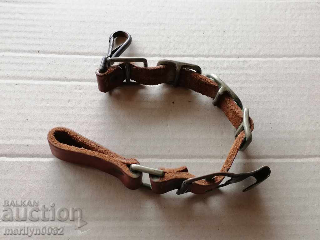 Curea pentru suport din piele de sabie bulgară din tablă de șah WW1 WW2 - 7