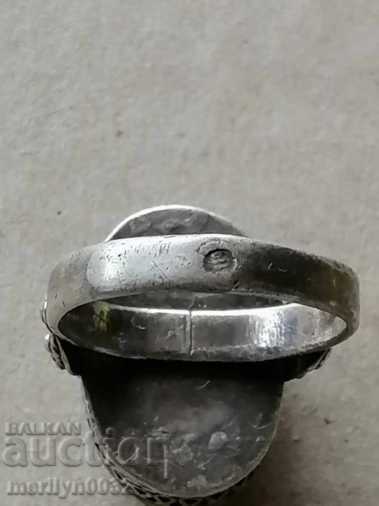 Auction Old ring rough stone silver filigree jewelry Auction Old ring rough stone silver filigree jewelry