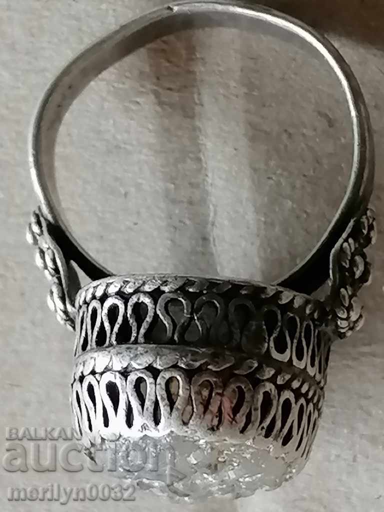 Old ring rough stone silver filigree jewelry - 5 Old ring rough stone silver filigree jewelry - 5